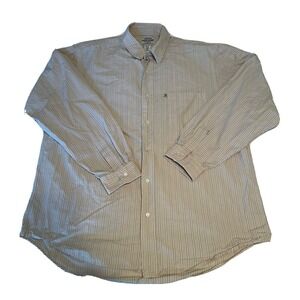 Ralph Lauren Men's Classic Fit XL Tan Striped Shirt Long Sleeve Button Down
